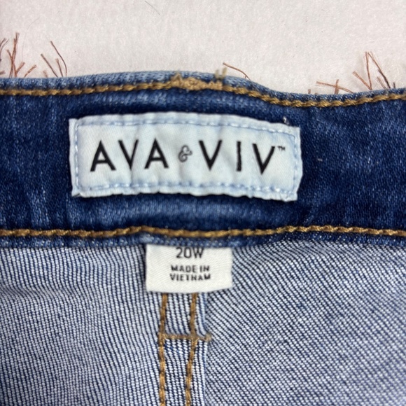 Ava & Viv Jeans Hand Painted Mod Retro Flower Yellow Orange 70s Boho Plus 20W - Picture 12 of 12